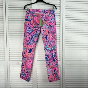NWT Lily Pulitzer Kelly skinny ankle pants blue current drop me a lime 2